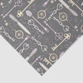 Steampunk-stijlsleutelpatroon Tissuepapier (Detail)