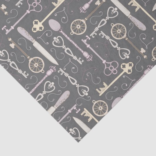 Steampunk-stijlsleutelpatroon Tissuepapier (Detail)