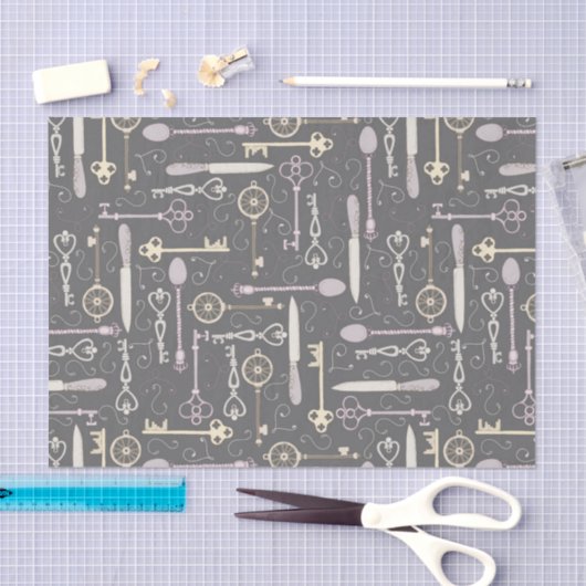 Steampunk-stijlsleutelpatroon Tissuepapier (Craft)