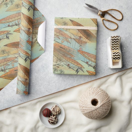  Steampunk-stijlvliegers in vluchtpatronen Cadeaupapier (Crafts)