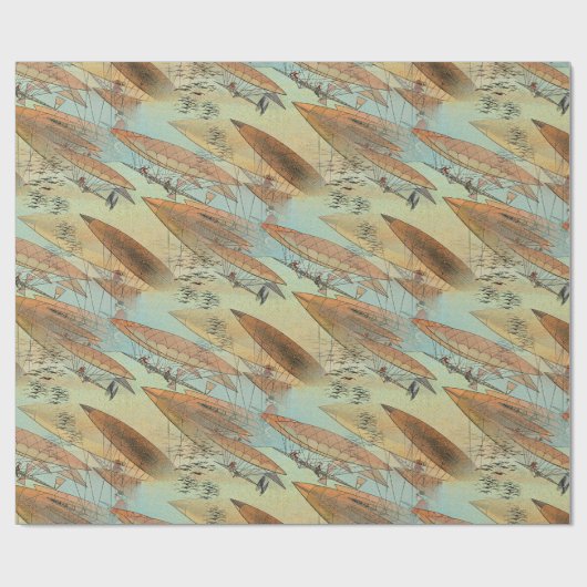  Steampunk-stijlvliegers in vluchtpatronen Cadeaupapier (Vlak)