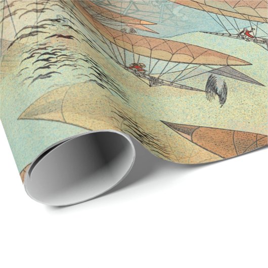  Steampunk-stijlvliegers in vluchtpatronen Cadeaupapier (Rol Hoek)