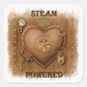 Steampunk Stoom Aangedreven Hart Sticker