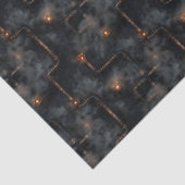 Steampunk Stoom & Pijpen Donker Patroon BN6 Decoup Tissuepapier (Detail)