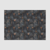 Steampunk Stoom & Pijpen Donker Patroon BN6 Decoup Tissuepapier (Voorkant)