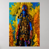 Steampunk-strijder in pantsering | AI Art Poster (Voorkant)