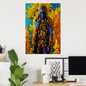 Steampunk-strijder in pantsering | AI Art Poster (Thuiskantoor)