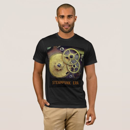Steampunk Style Clock Gears T-Shirt, Mannen T-shirt (Voorkant volledig)