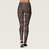 Steampunk Style Cool Science Fiction Copper Swirls Leggings (Achterkant)