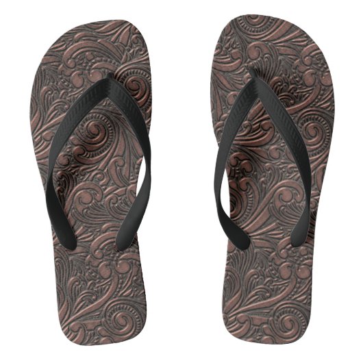 Steampunk Style Cool Science Fiction Copper Swirls Teenslippers (Voetbed)