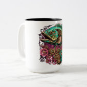 Steampunk Style Fish Coffee Cup Tweekleurige Koffiemok (Voorkant links)