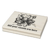 Steampunk Style Octopus met Jouw tekst Rubberstempel (Stempel)