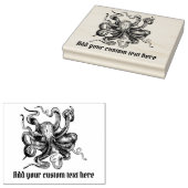 Steampunk Style Octopus met Jouw tekst Rubberstempel (Gestempeld)