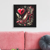Steampunk Style Red Stiletto Hoge hakken Canvas Afdruk (Insitu (Woonkamer))