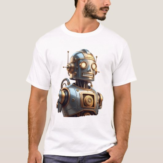 Steampunk Style Robot T-shirt (Voorkant)