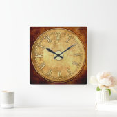 Steampunk Style Rust Edged   Vierkante Klok (Huis)