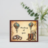 Steampunk Styled Boots, Goggles Hete Luchtballonne Briefkaart (Staand voorkant)