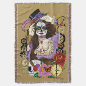 Steampunk Sugar Skull Deken (Voorkant Verticaal)