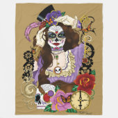 Steampunk Sugar Skull Fleece Deken (Voorkant)