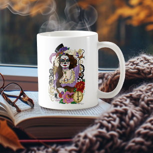 Steampunk Sugar Skull Koffiemok