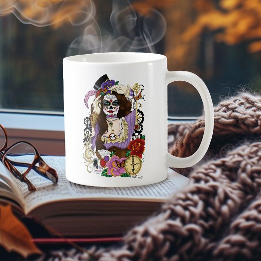 Steampunk Sugar Skull Koffiemok