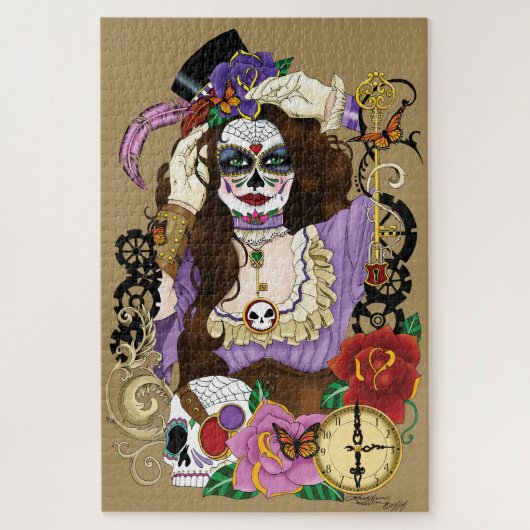 Steampunk Sugar Skull Legpuzzel (Verticaal)