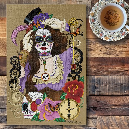 Steampunk Sugar Skull Legpuzzel