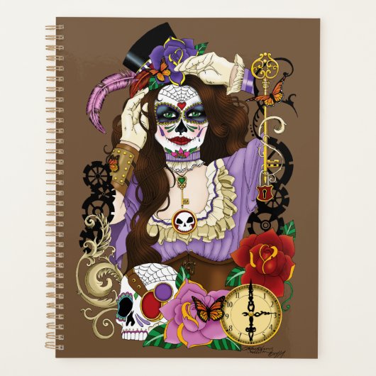 Steampunk Sugar Skull Planner (Voorkant)