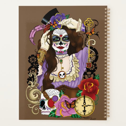 Steampunk Sugar Skull Planner (Achterkant)