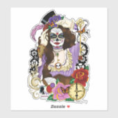 Steampunk Sugar Skull Sticker (Vel)