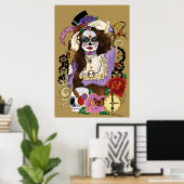 Steampunk Suiker Schedel Poster (Thuiskantoor)