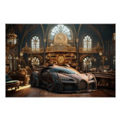 Steampunk Super Auto Snelheid Cinematic Auto Art P Perfect Poster (Voorkant)