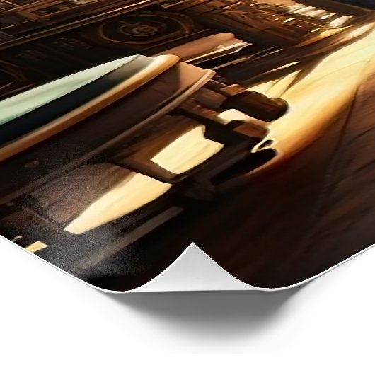 Steampunk Super Auto Snelheid Cinematic Auto Art P Perfect Poster (Hoek)