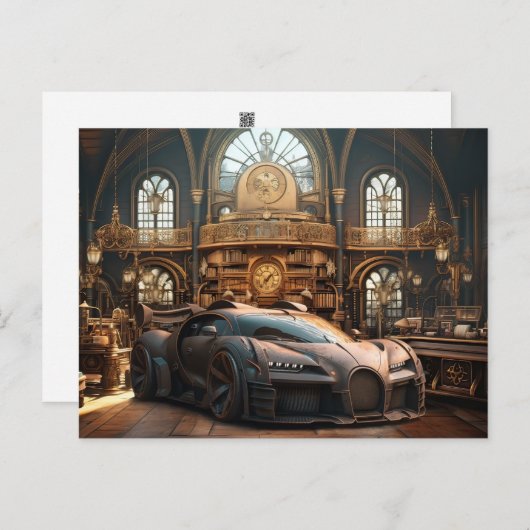 Steampunk Super Car Speedster Briefkaarten (Voorkant / Achterkant)
