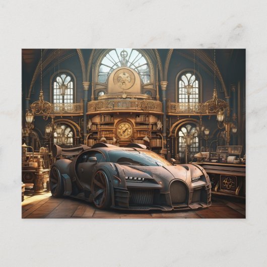 Steampunk Super Car Speedster Briefkaarten (Voorkant)