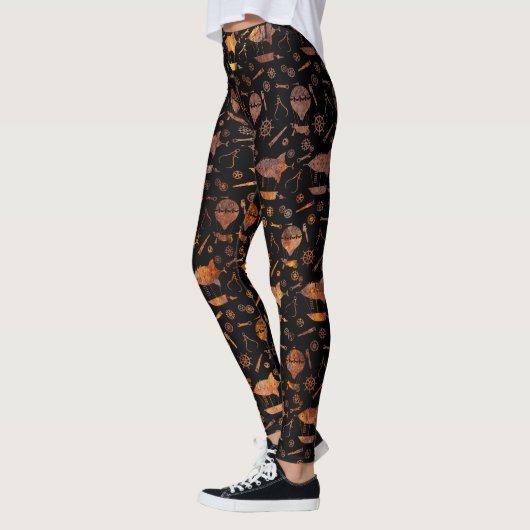 Steampunk Super Colorful Rusty Airships Leggings (Links)