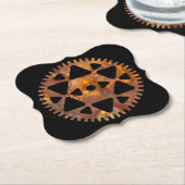 Steampunk Super Colorful Rusty Gear III Kartonnen Onderzetters (Gekanteld)