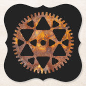 Steampunk Super Colorful Rusty Gear III Kartonnen Onderzetters (Voorkant)