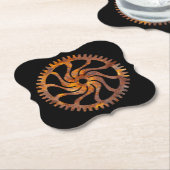 Steampunk Super Colorful Rusty Gear IV Kartonnen Onderzetters (Gekanteld)