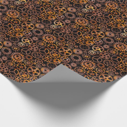 Steampunk Super Colorful Rusty Gears Cadeaupapier (Hoek)