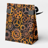 Steampunk Super Colorful Rusty Gears Monogram Bedankdoosjes (Achterkant)