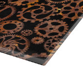 Steampunk Super Colorful Rusty Gears Monogram Snijplank (Hoek)