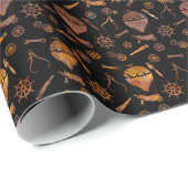 Steampunk Super Colorful Rusty Hot Air-ballonnen Cadeaupapier (Rol Hoek)