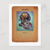 Steampunk Surrealisme - Duikershelm Briefkaart (Voorkant)