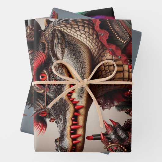 Steampunk Swamp Alligators Decoupage Inpakpapier Vel (In situ)