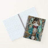 Steampunk Tabby Cat Notitieboek (Binnen)