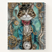 Steampunk Tabby Cat Notitieboek (Achterkant)