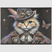  Steampunk Tabby Cat Portrait Decoupage Tissuepapier (Voorkant)