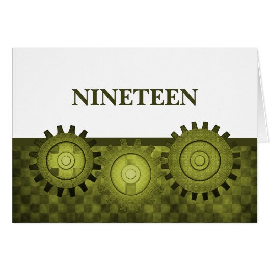 Steampunk Tabelnummer Kaart, groen (Voorkant Horizontaal)