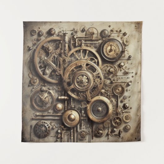 Steampunk Tandtapijt Wandkleed (Voorkant (horizontaal))